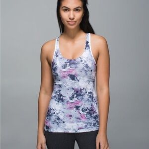 Lululemon Crossback Tank Moody Mirage White Deep Navy / White Size 2